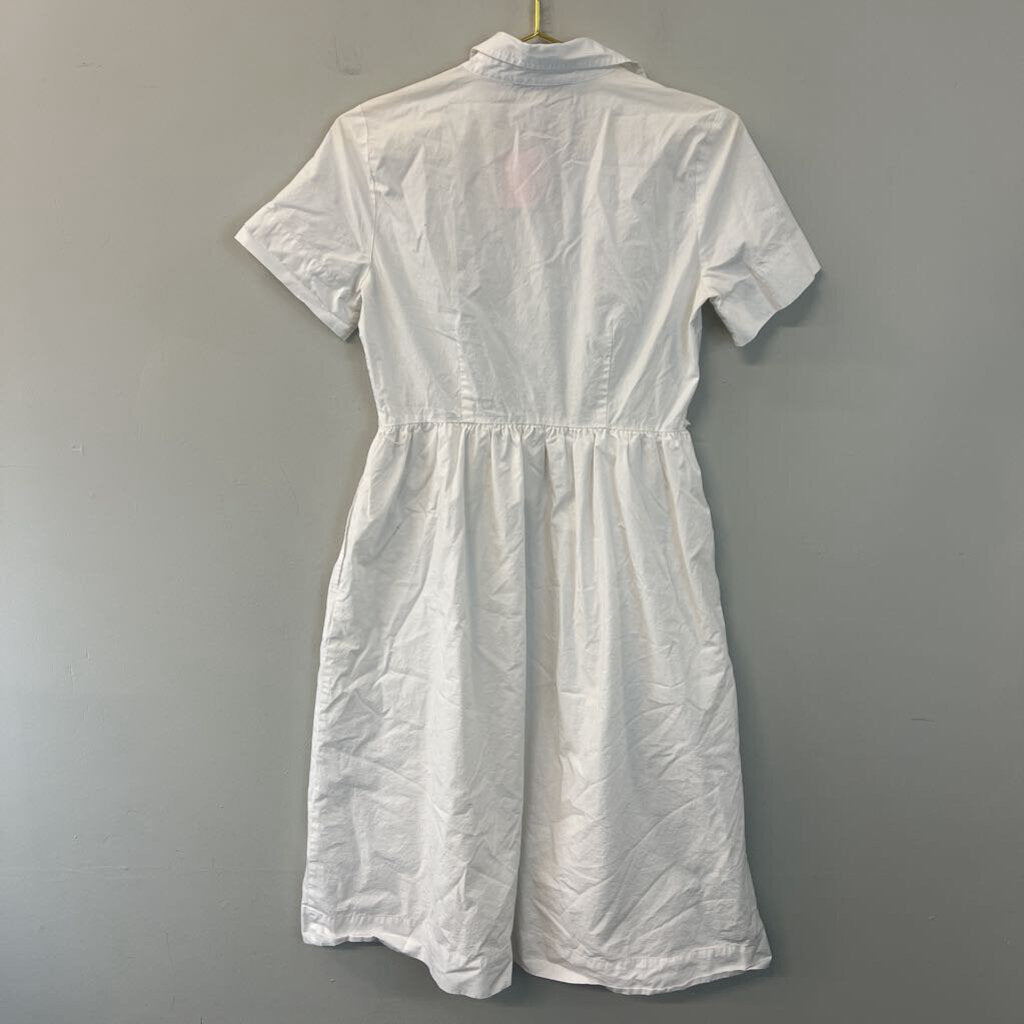 Loft White Short Sleeve Button Down Dress 4