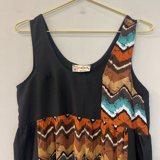 One and Only Black/ Multi Print Sleeveless Dress Medium