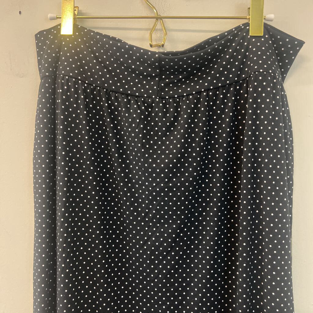 Black/ Cream Print Reversible Sides Maxi Skirt Large