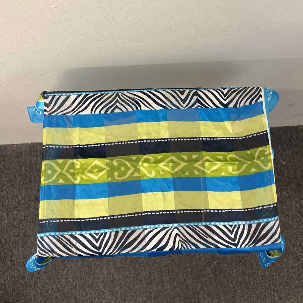 Blue/ Green Print Square Scarf