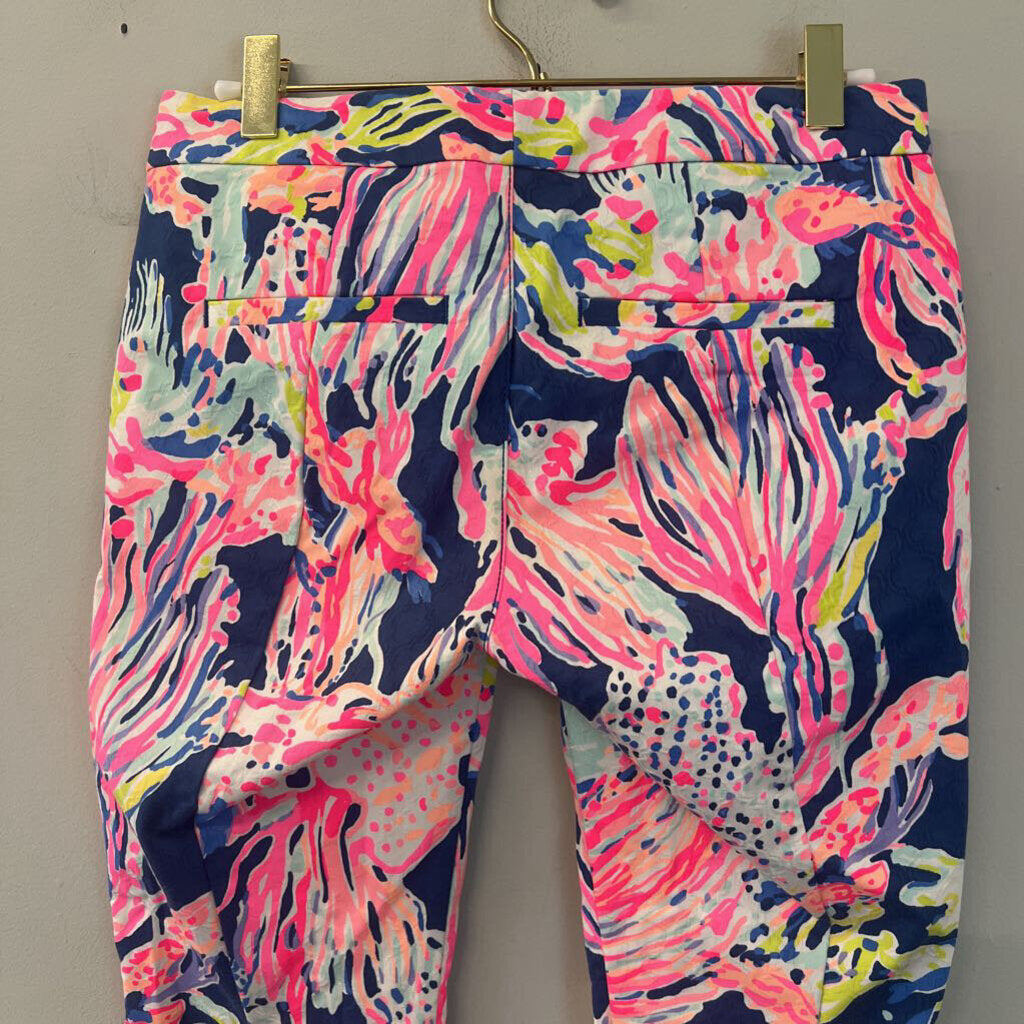 Lilly Pulitzer Blue/ Pink/ Multi Print Straight Leg Pants 0