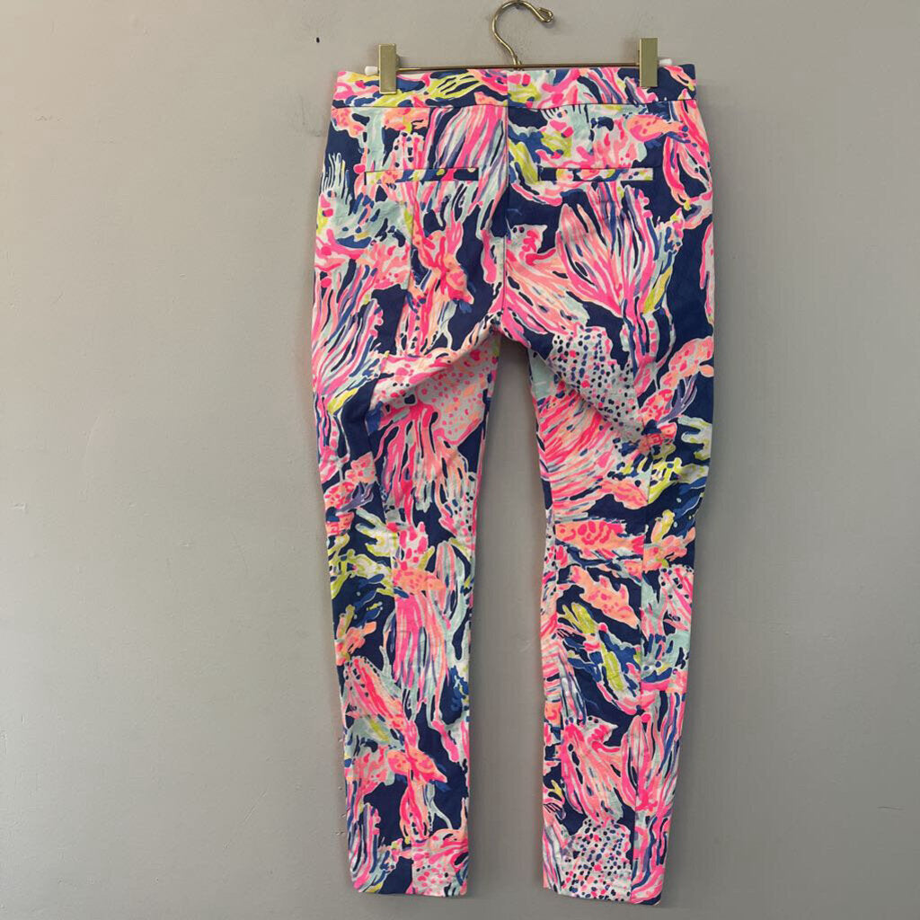 Lilly Pulitzer Blue/ Pink/ Multi Print Straight Leg Pants 0