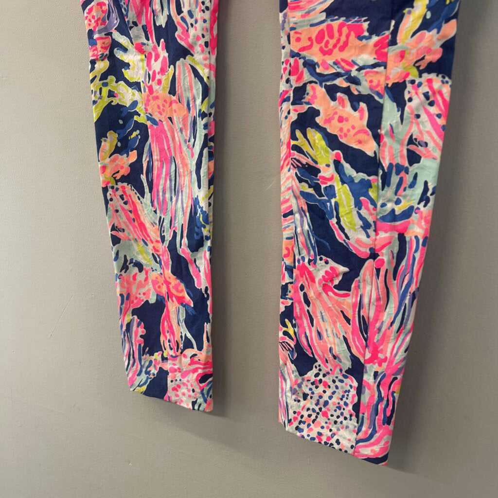 Lilly Pulitzer Blue/ Pink/ Multi Print Straight Leg Pants 0