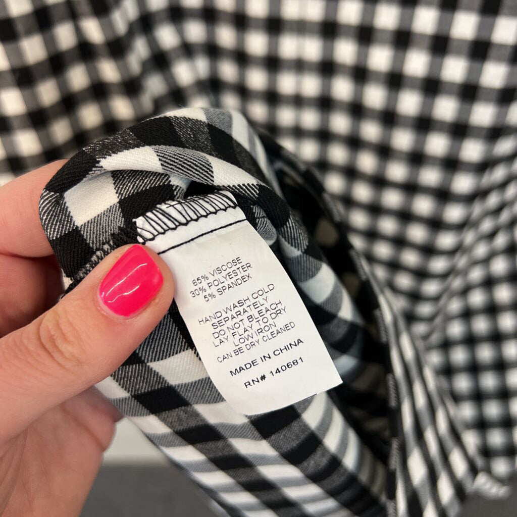 Unique Vintage Black/ White Checkered Sleeveless Dress 3X