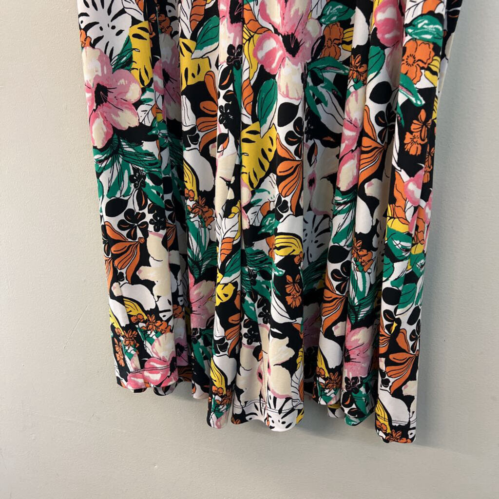 Lane Bryant Black/ Multi Tropical Print Wide Leg Pants 4XL