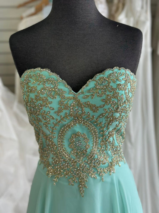 Clarisse Strapless Lace Top Long Dress 9/10