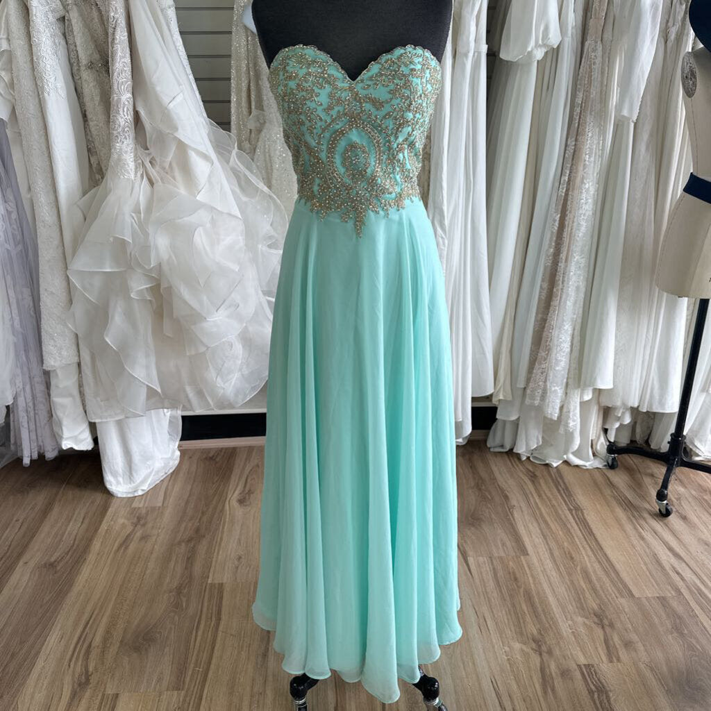 Clarisse Strapless Lace Top Long Dress 9/10