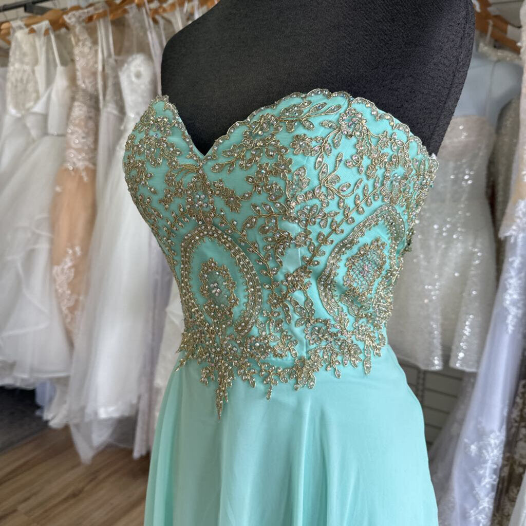 Clarisse Strapless Lace Top Long Dress 9/10