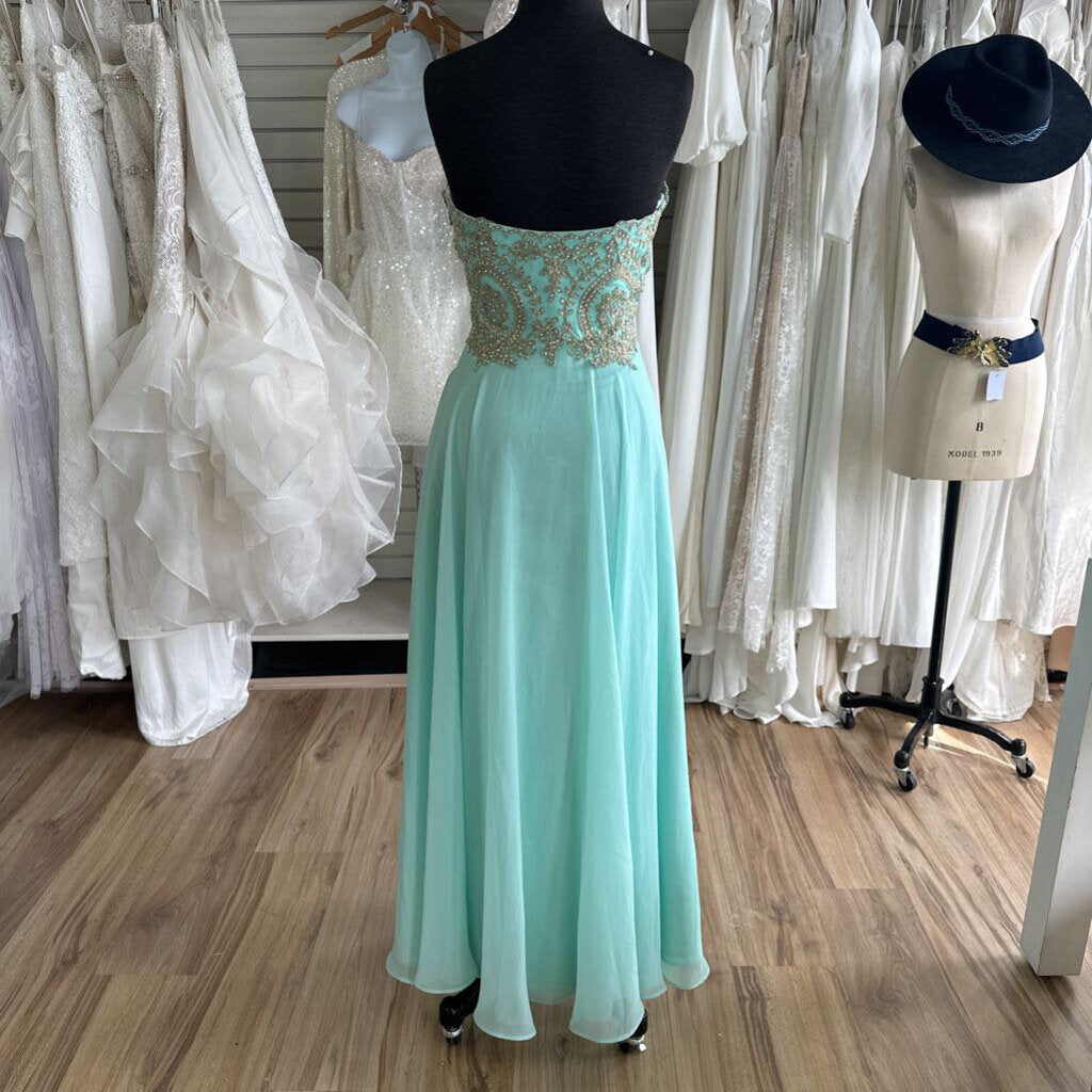 Clarisse Strapless Lace Top Long Dress 9/10