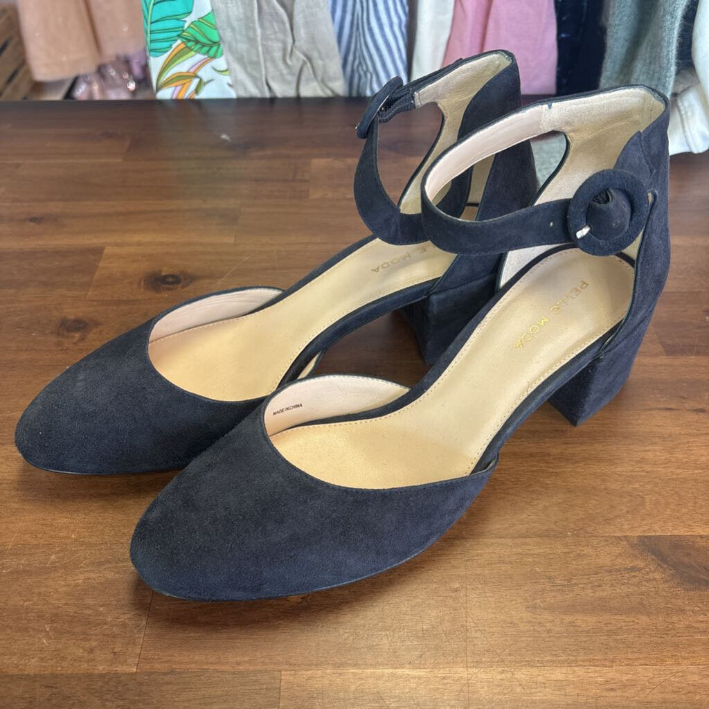 Pelle Moda Ankle Strap Block Heel 9.0