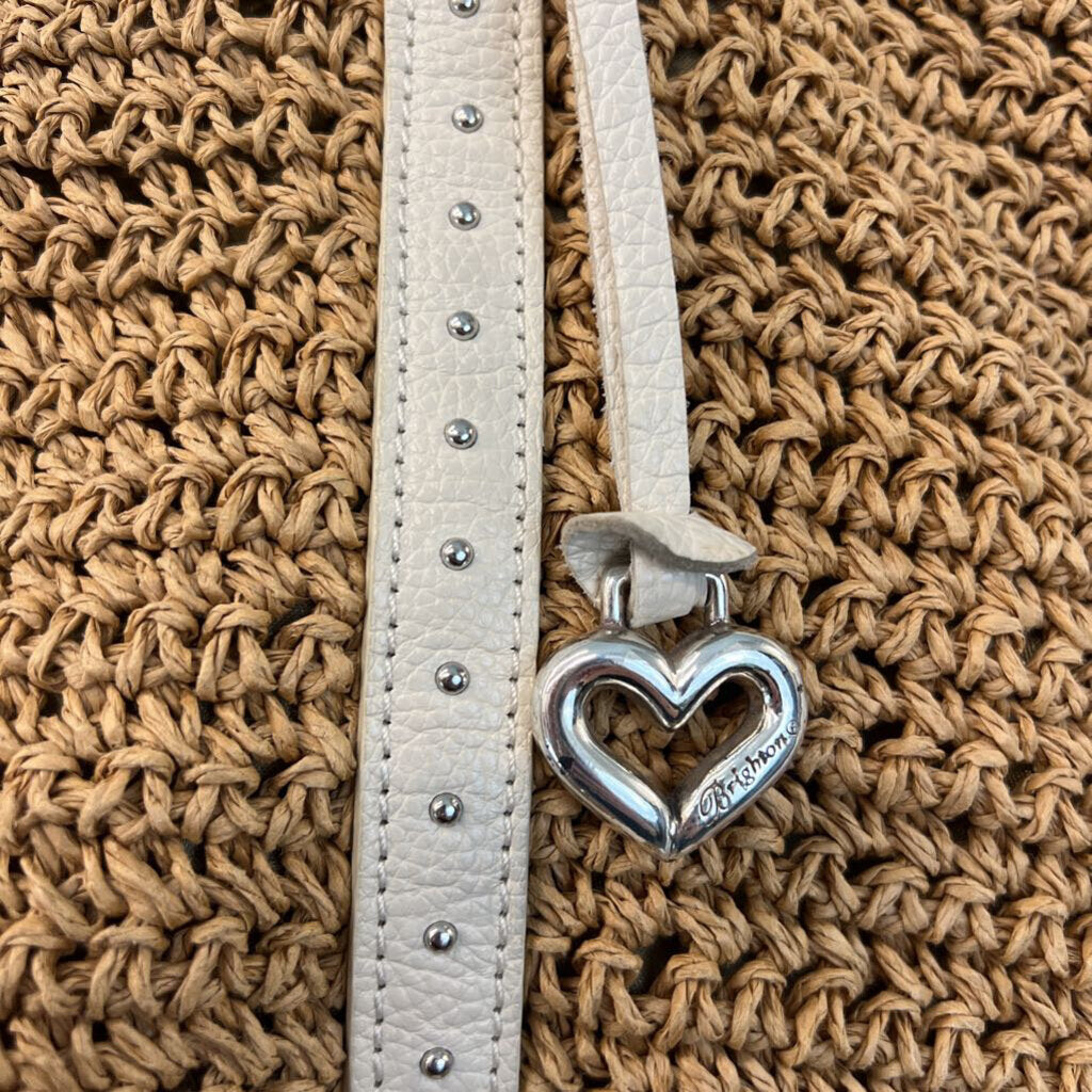 Brighton Brown Woven/ Cream Studded Leather Purse