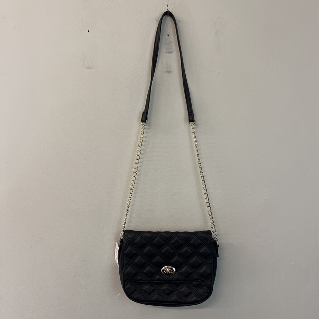 Black/ Gold Quilted Crossbody Purse