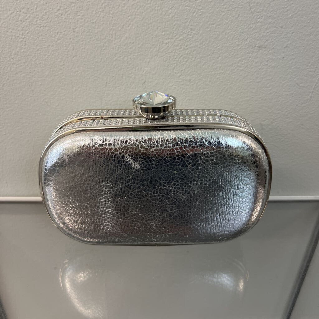 Metallic Silver Small Clutch Purse