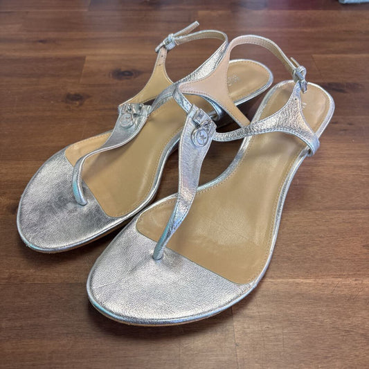 Michael Kors Silver Wedge Sandals 7.5