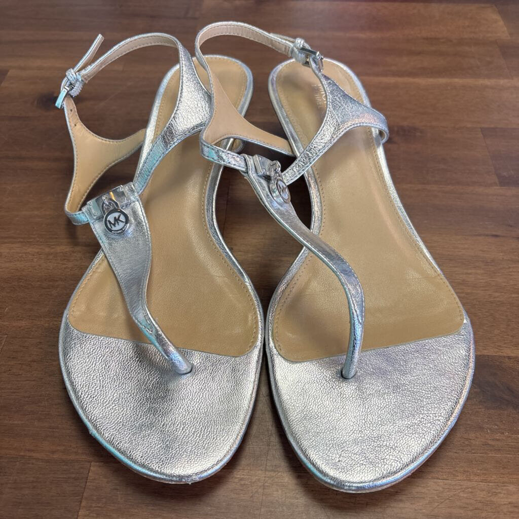 Michael Kors Silver Wedge Sandals 7.5