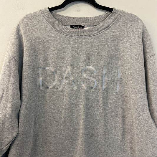 DASH Grey Long Sleeve Logo Crewneck Pullover M/L