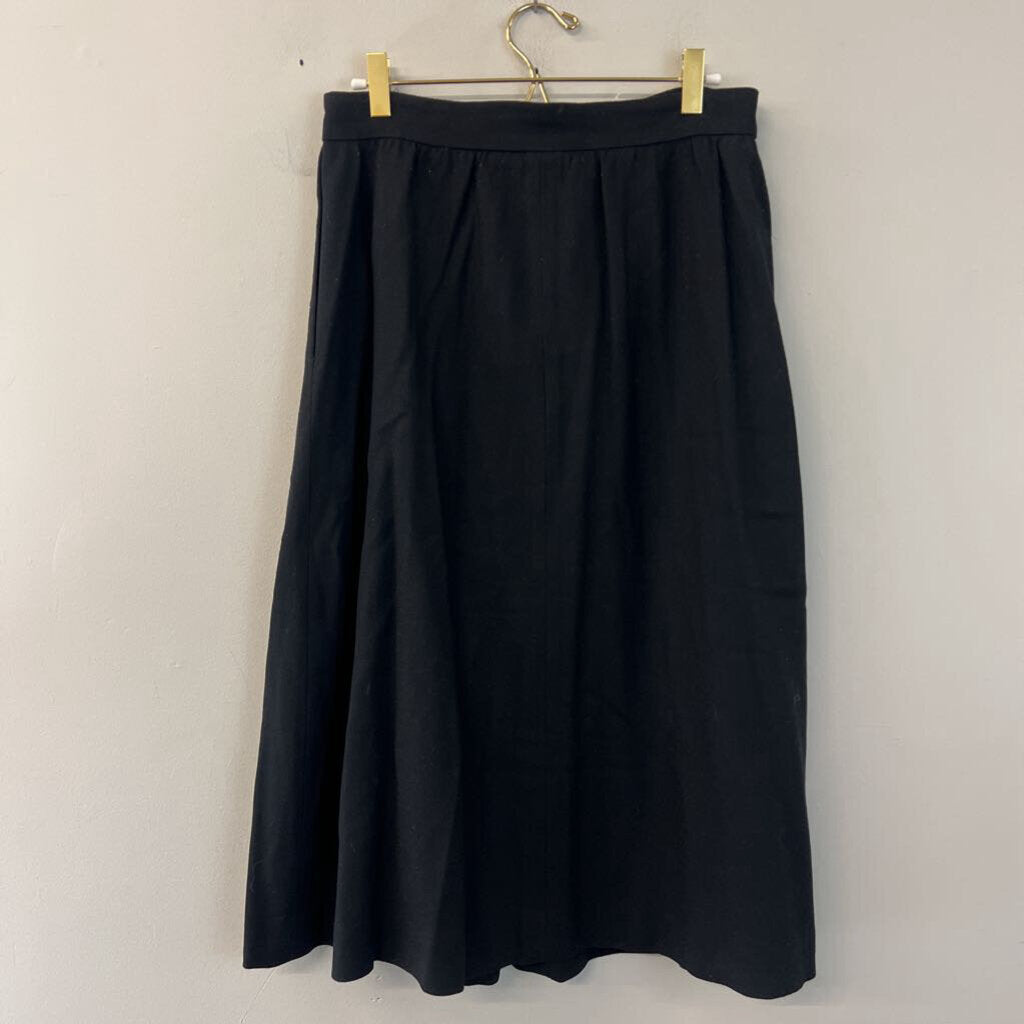 Vintage JH Collectibles 100% Wool Black Midi Skirt 14