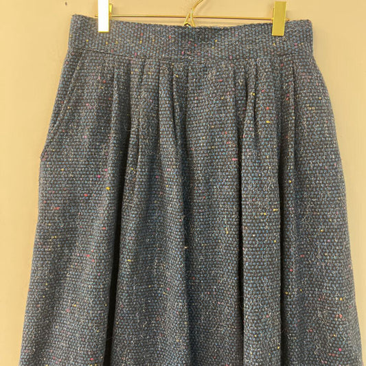 Vintage Norton McNaughton Blue Tweed Midi Skirt 14