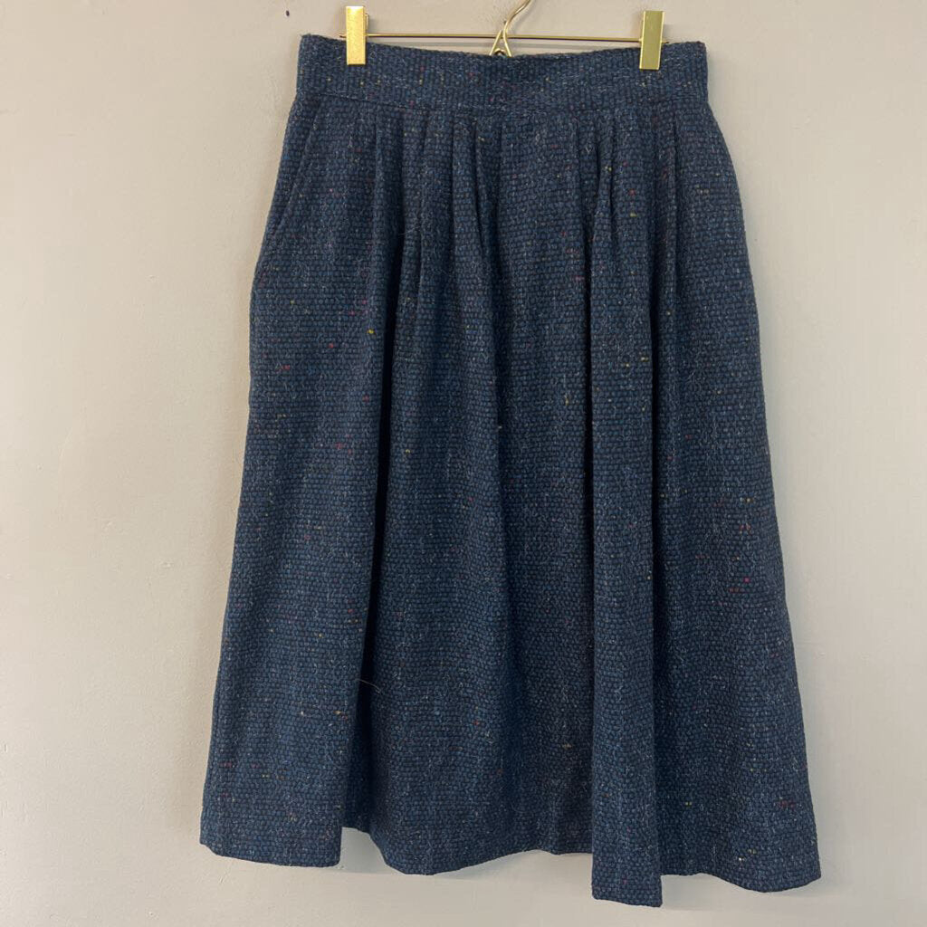 Vintage Norton McNaughton Blue Tweed Midi Skirt 14