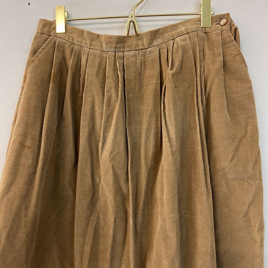 Vintage Carroll Reed Brown Corduroy Midi Skirt 14