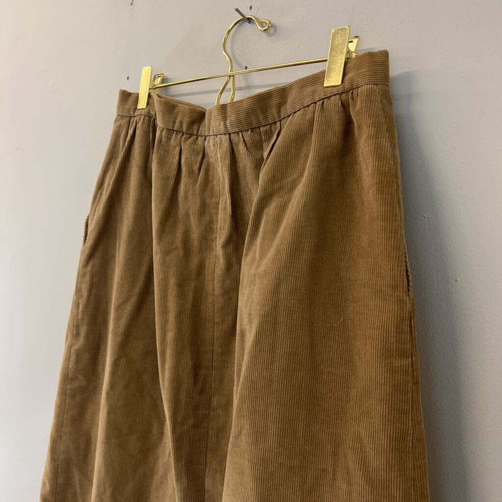 Vintage Carroll Reed Brown Corduroy Midi Skirt 14