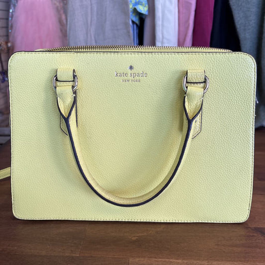Kate Spade Yellow Pebbled Leather Small Boxy Purse