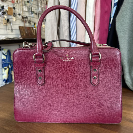 Kate Spade Cranberry Pebbled Leather Small Boxy Purse