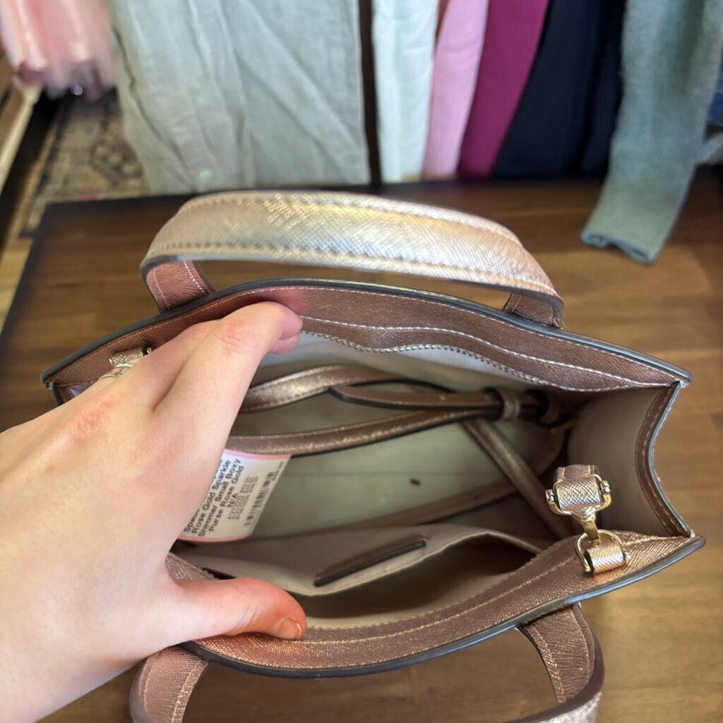 Kate Spade Rose Gold Sparkle Shimmer Small Boxy Purse