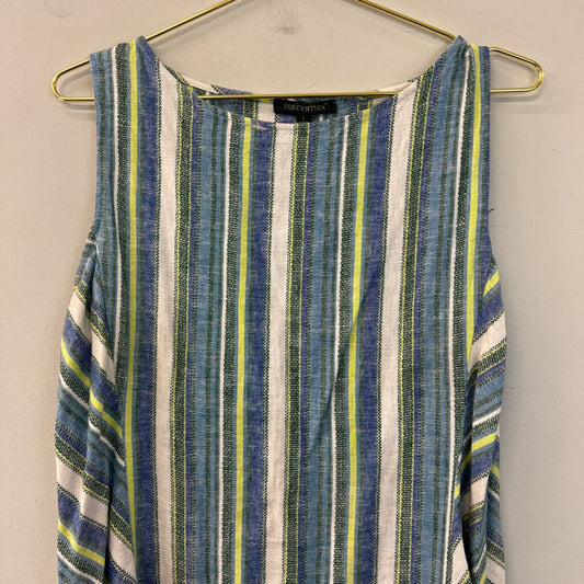 For Cynthia Blue/ Multi Striped Sleeveless Dress Large