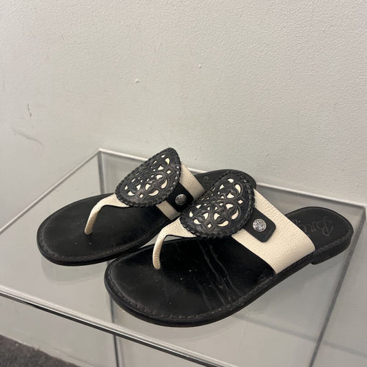 Brighton Black/ White Medallion Sandals 7