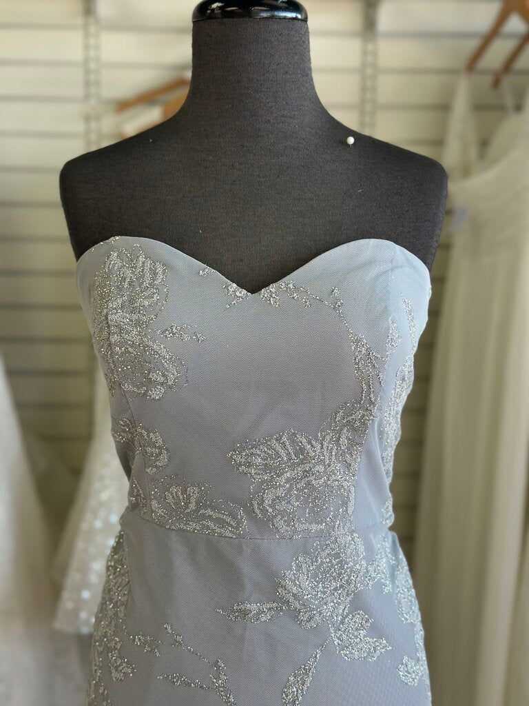 Hayley Paige Occasions Strapless Glitter Tulle Dress 10