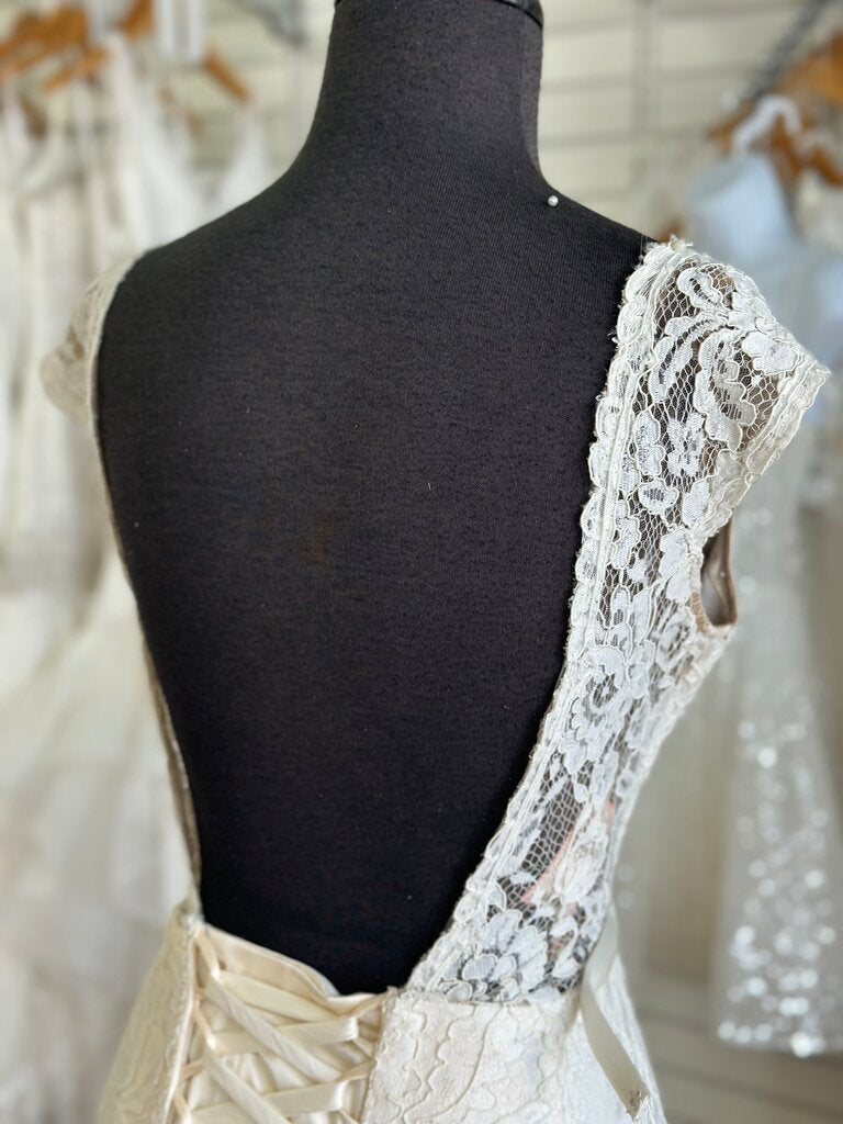 Mikaella Ivory Lace Fitted Bridal Gown 10