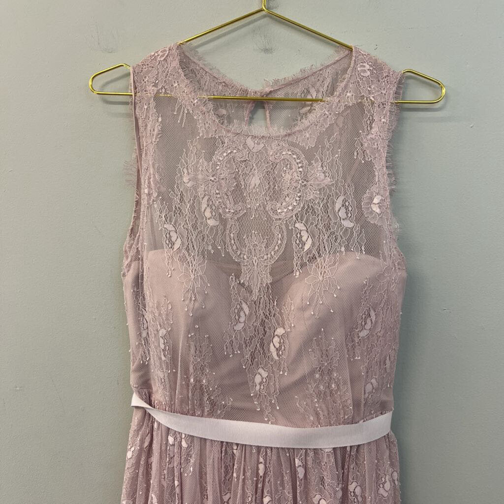 Hitherto Lavender Lace Tie Waist Dress 10