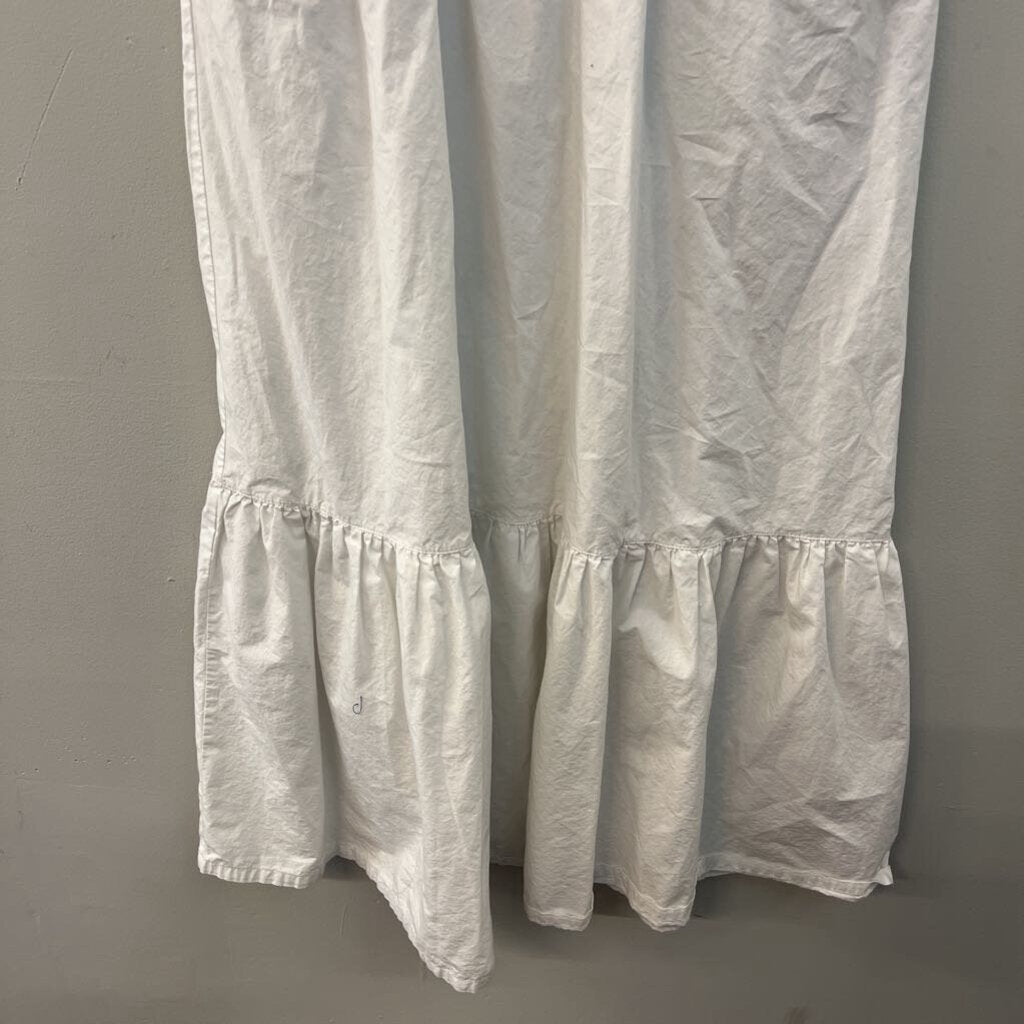 Banana Republic White Short Sleeve Ruffle Hem Maxi Dress Small