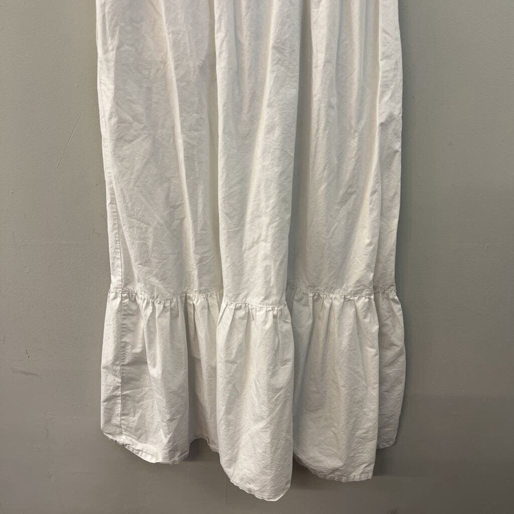 Banana Republic White Short Sleeve Ruffle Hem Maxi Dress Small