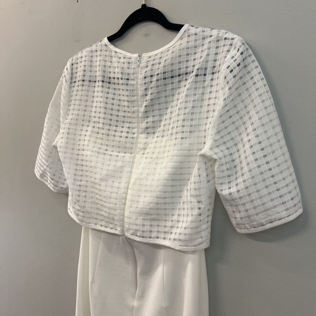 Asos White Checkered Short Sleeve Top Layered Dress 6