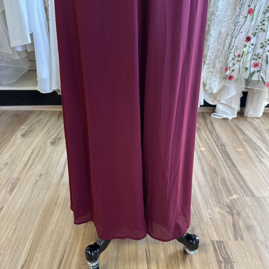 Lulus Burgundy Lace Top Long Formal Dress Small