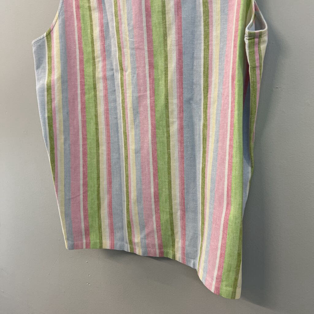 Jones New York Multi Color Striped Sleeveless Button Down Top 12