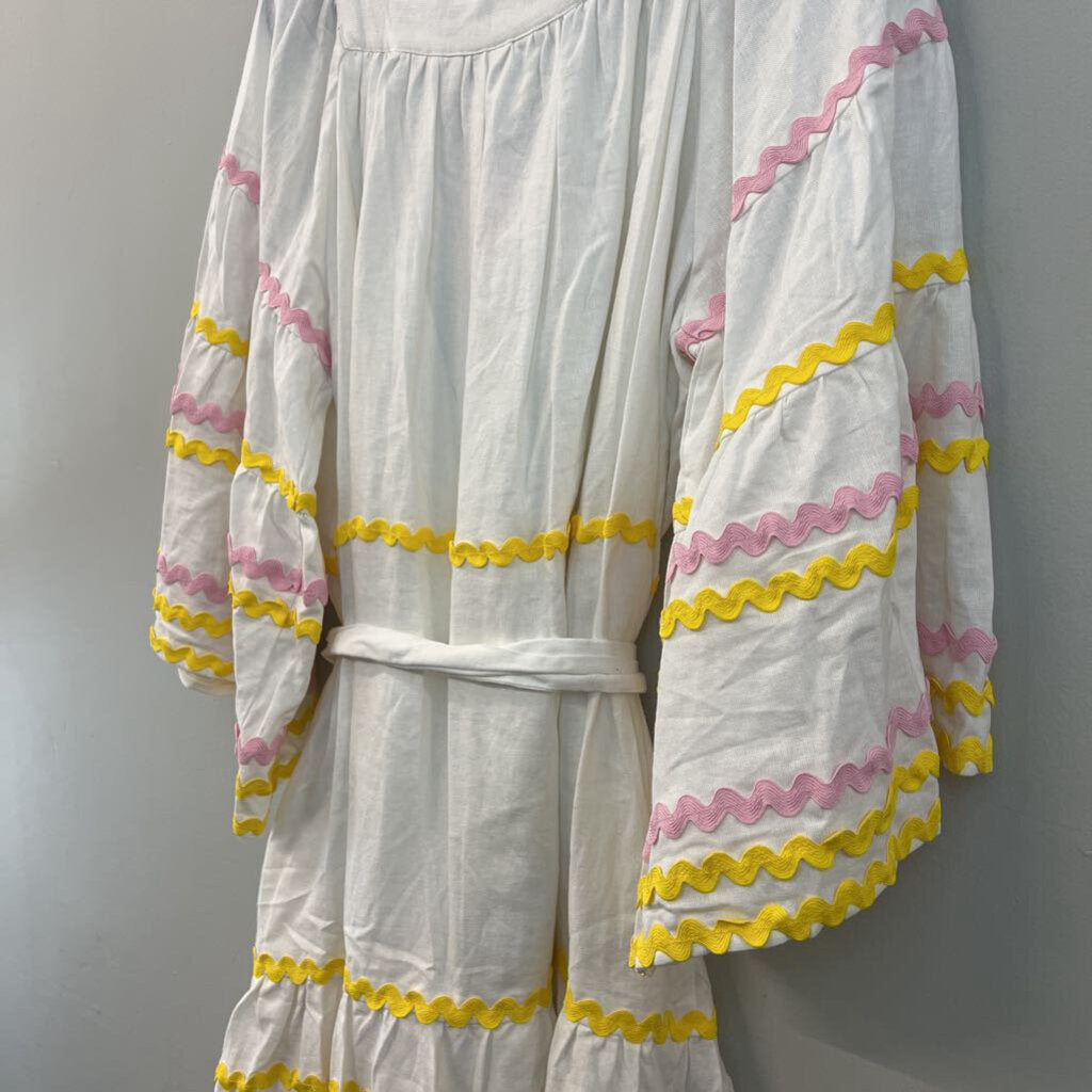 Lisa Marie Fernandez for Target White/ Multi Swirl Stripe Long Sleeve Dress Small
