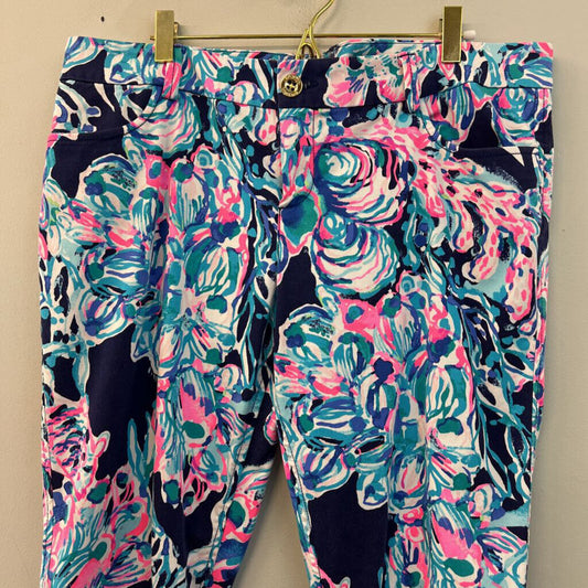 Lilly Pulitzer Navy/ Multi Print Pants 14