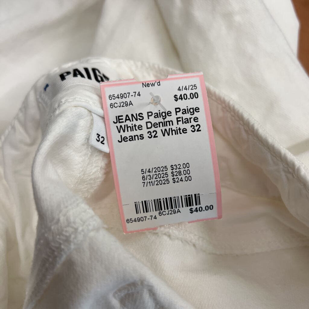 Paige White Denim Flare Jeans 32
