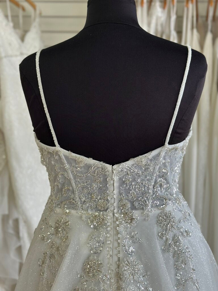 Stella Couture White Glitter Sparkle A Line Bridal Gown 20