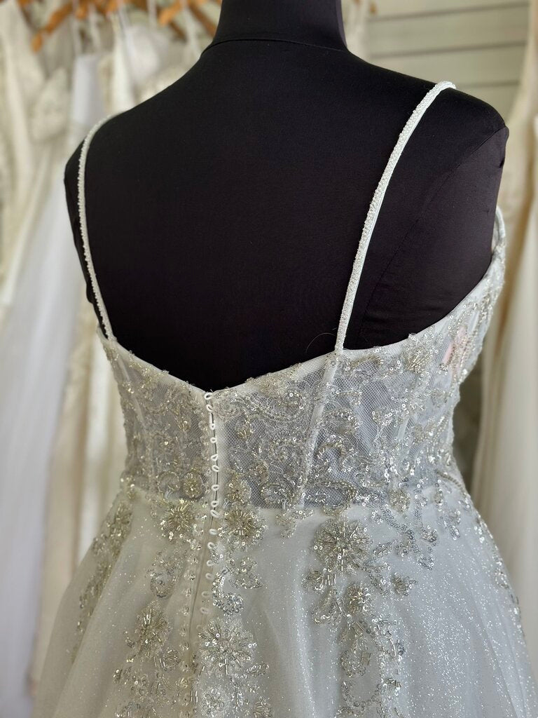 Stella Couture White Glitter Sparkle A Line Bridal Gown 20
