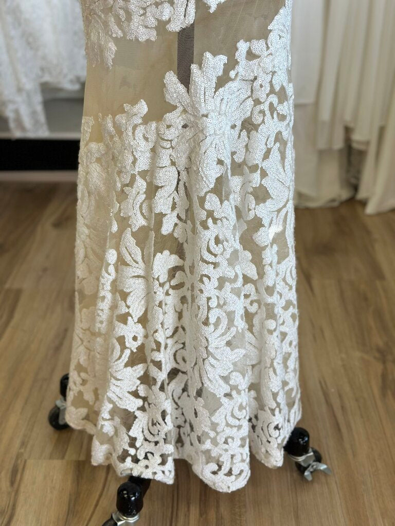 Jovani Ivory Sequin Fitted Bridal Gown 12