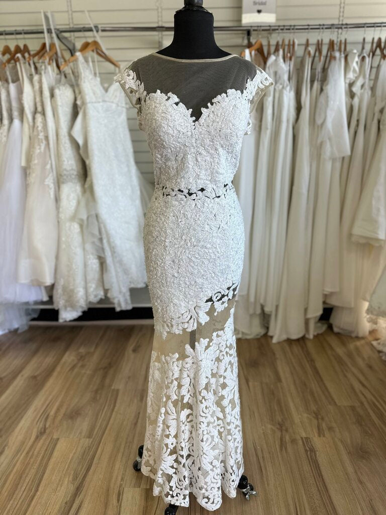 Jovani Ivory Sequin Fitted Bridal Gown 12