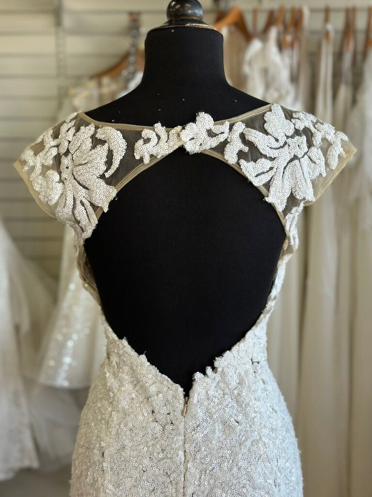 Jovani Ivory Sequin Fitted Bridal Gown 12