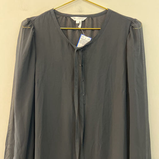 Draper James Black Long Sleeve Ruffle Hem Dress Medium