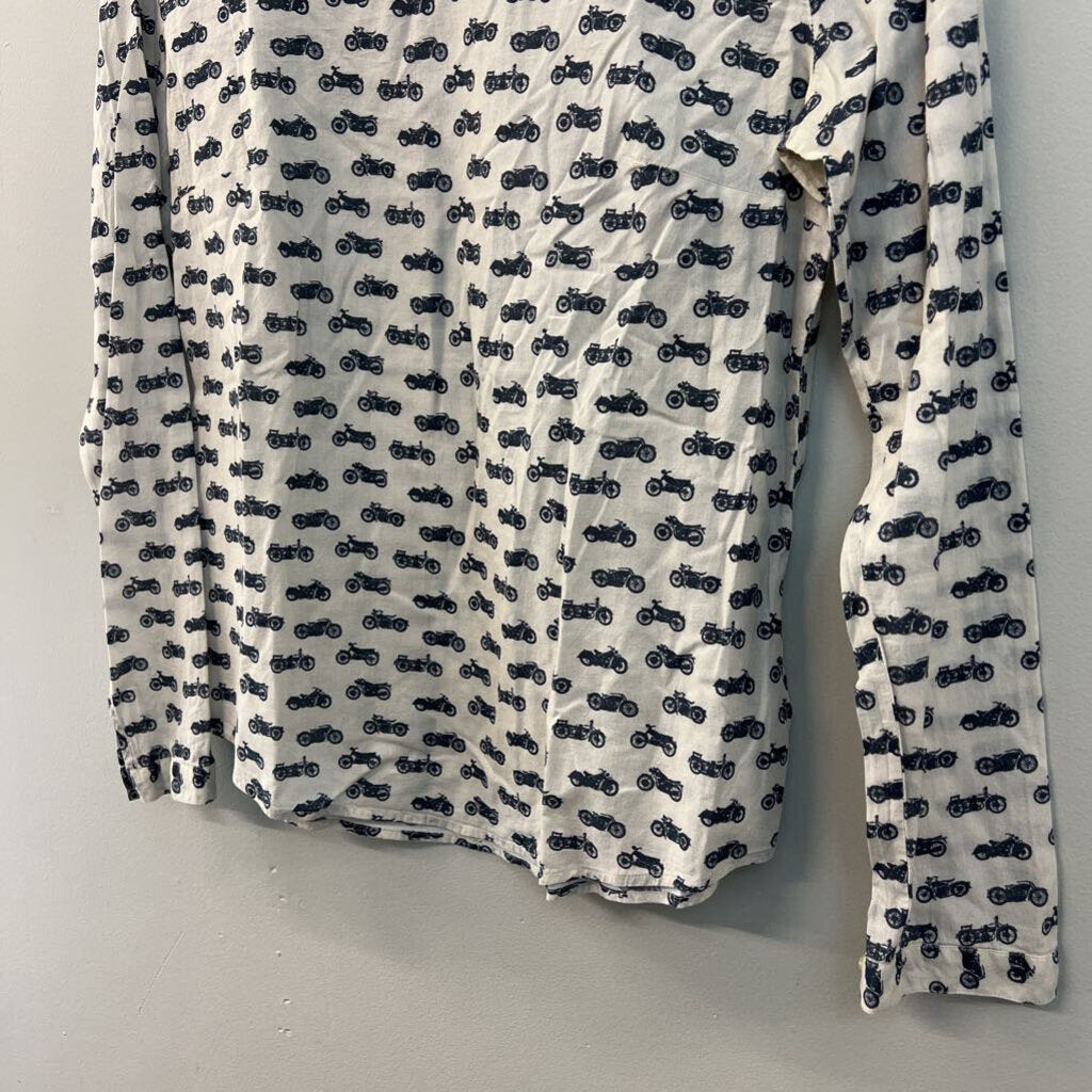 Barbour White/ Navy Vehicle Print Long Sleeve Top 6