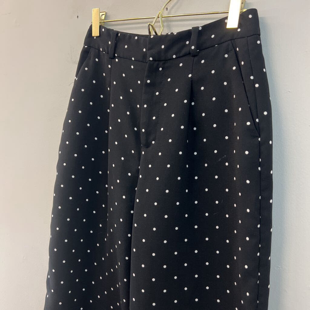 Zara Black/ White Polka Dot Trouser Pants Extra Small