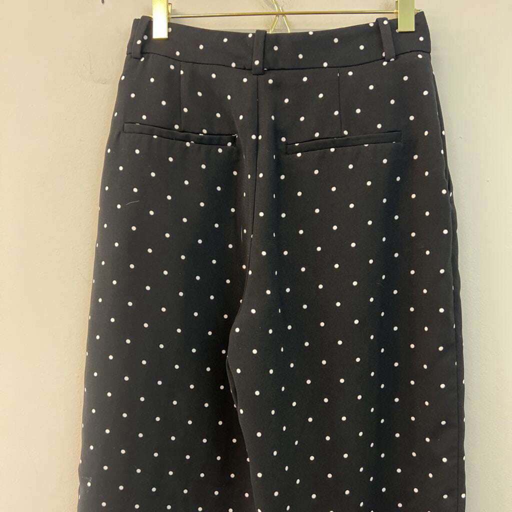 Zara Black/ White Polka Dot Trouser Pants Extra Small